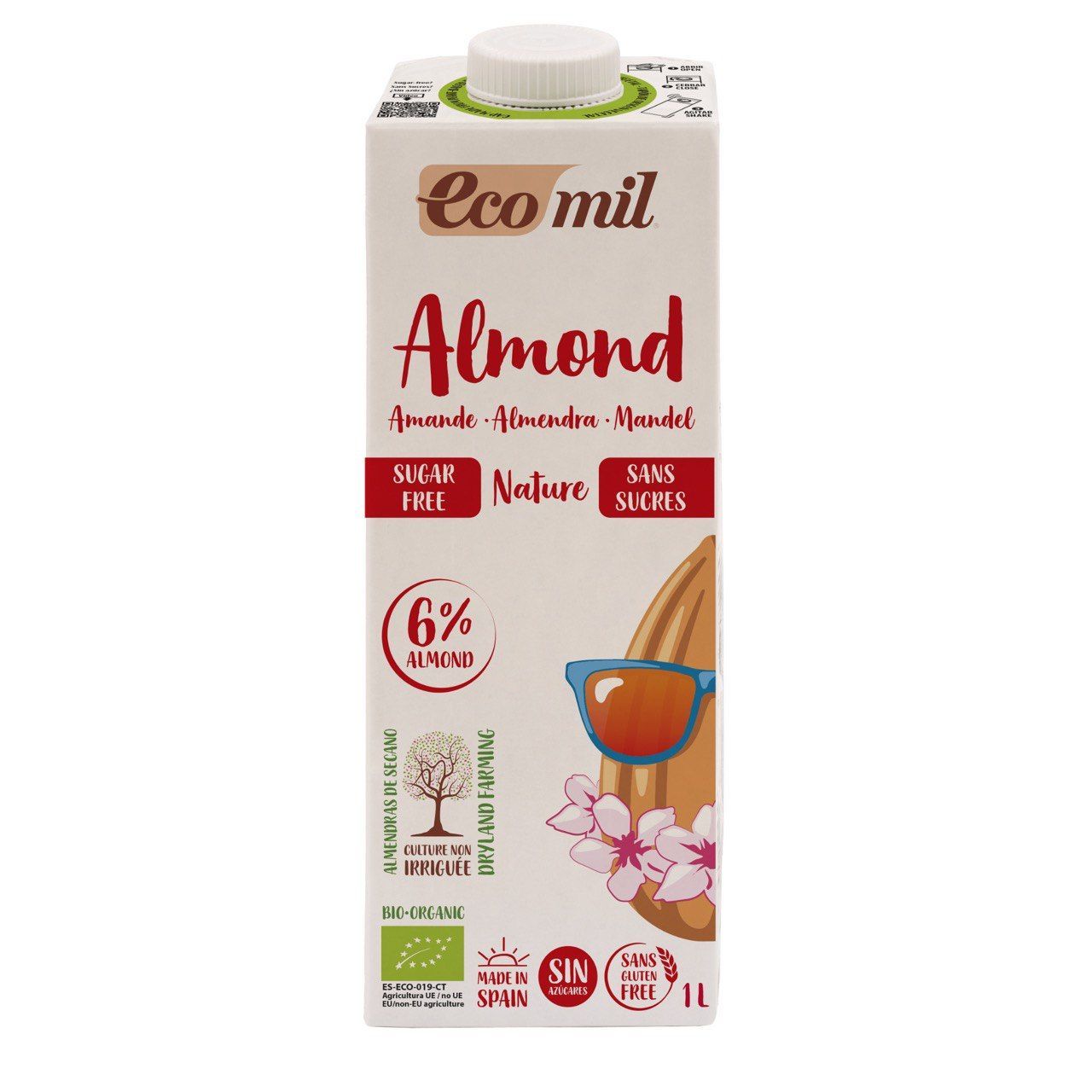 ​Ecomil Leche de almendra sin azúcar Bio 1 L