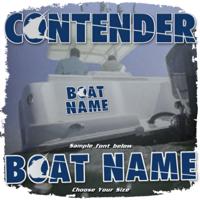 Domed Boat Name in the Contender Font, Choose Your Own Colors