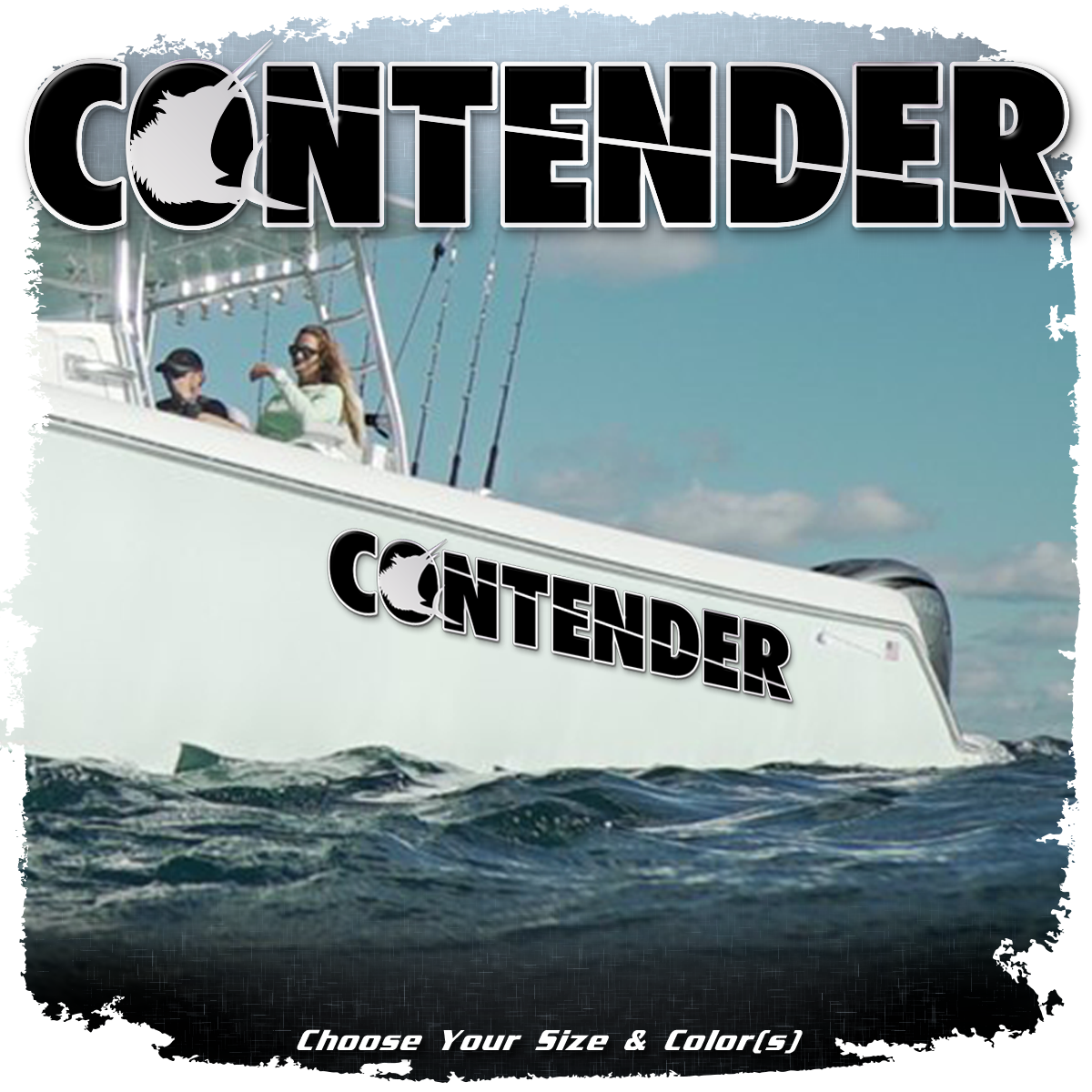 Domed Contender Boat Decal