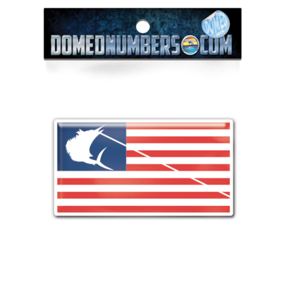 Contender Flag Domed Decal, Choose Your Color &amp; Size