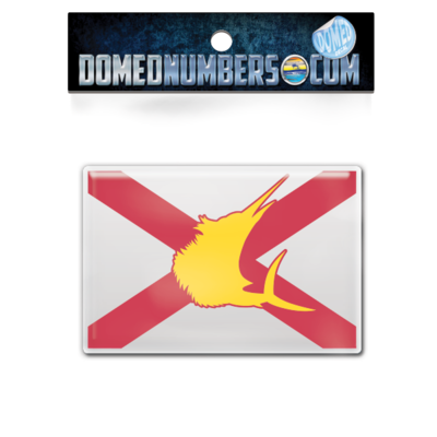 Florida Contender Flag Domed Decal, Choose Your Size