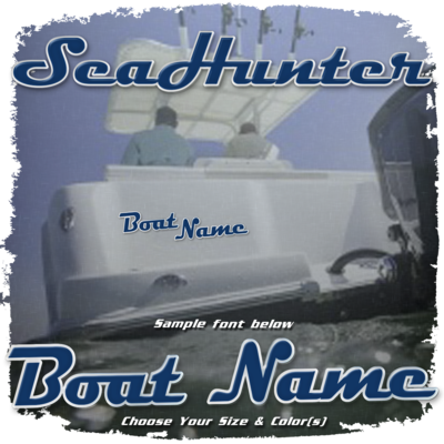 Domed Boat Name in the Sea Hunter Font