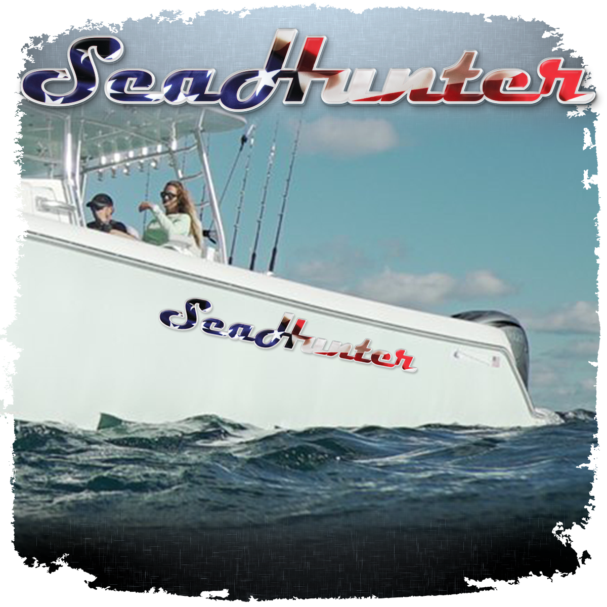Domed Sea Hunter USA Decal, Choose Your Size