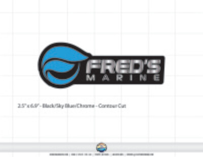 Fred's Marine domed decals