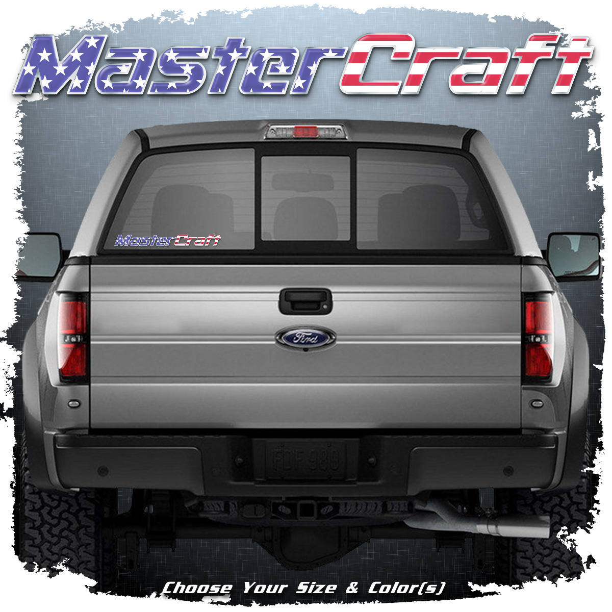 MasterCraft American Flag Domed Window Decal v1