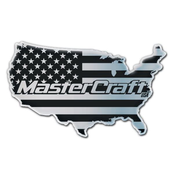 MasterCraft American Flag &quot;This Land is Our Land&quot;, Choose Your Size, Color: Black and Chrome