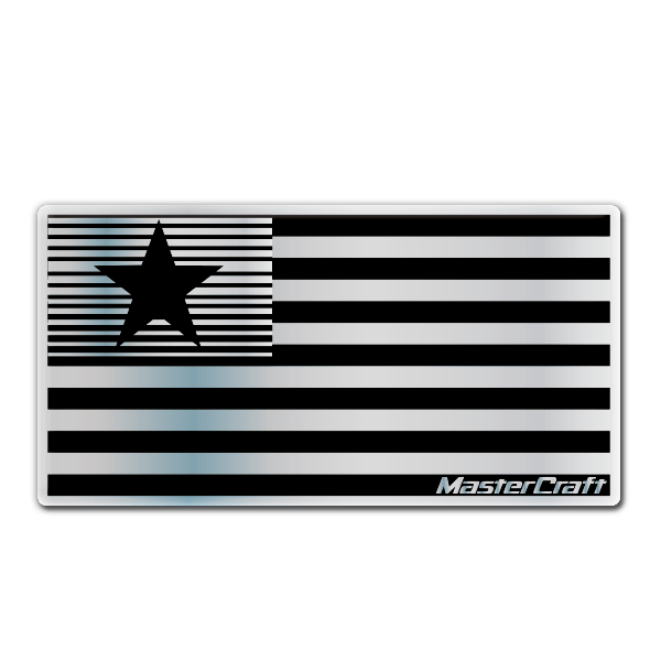 MasterCraft American Flag, Choose Your Size, Color: Black and Chrome