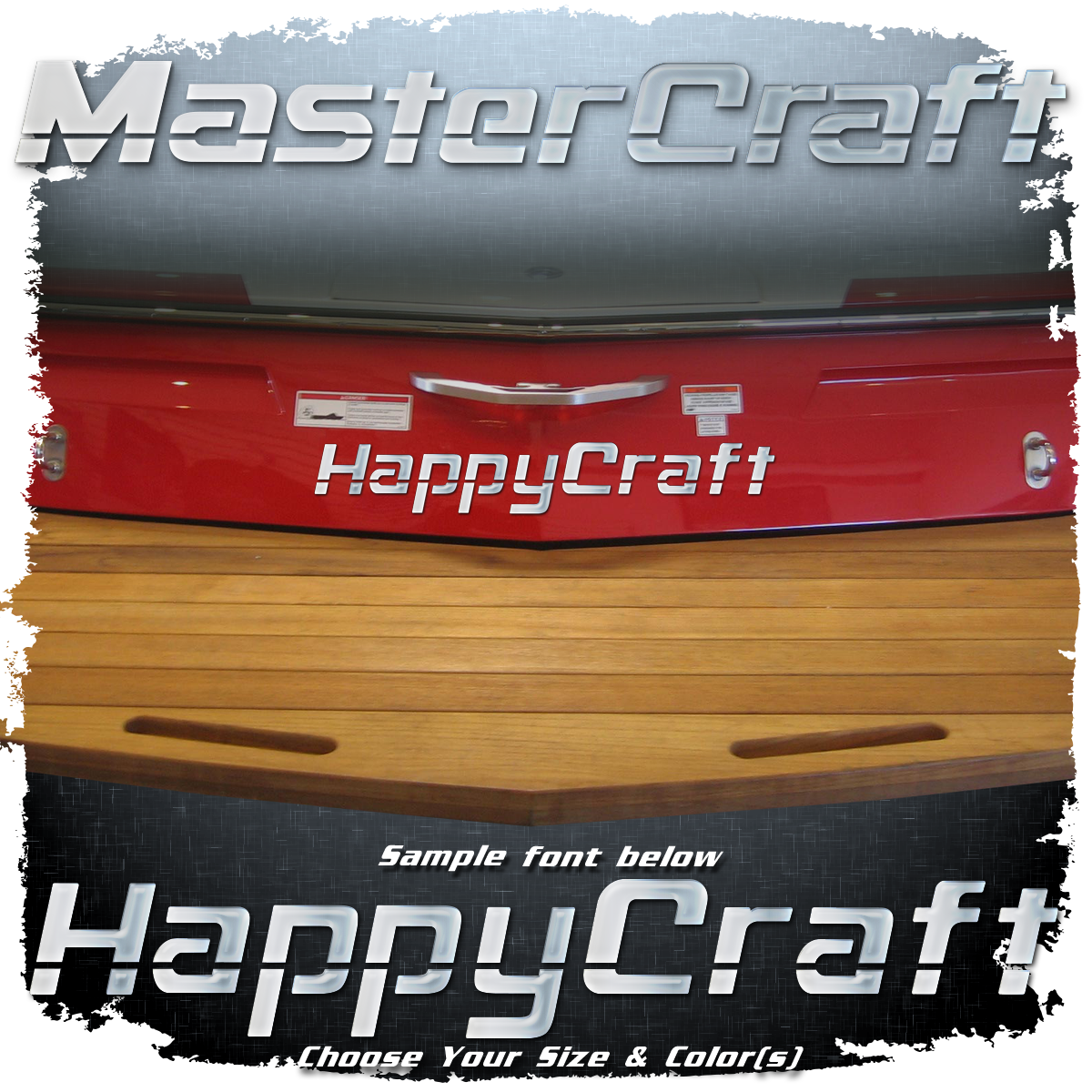Boat Name in the MasterCraft 90's Edition with line font