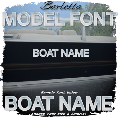 Domed Boat Name in the Barletta Model Font v1, Choose Your Own Colors