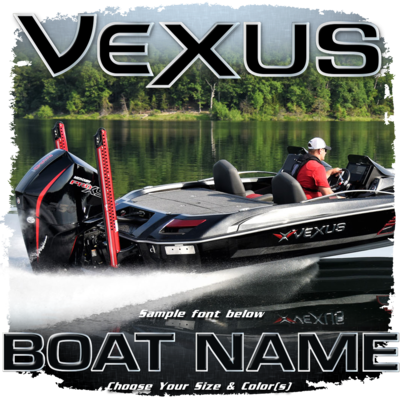 Domed Boat Name in the Vexus Font, Choose Your Own Colors