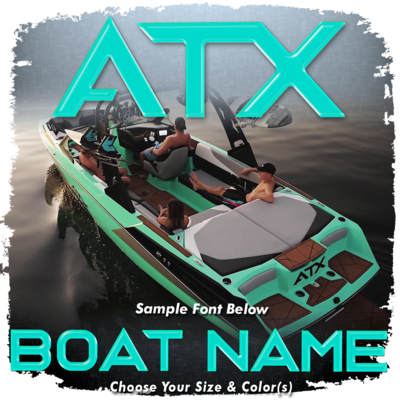 Domed Boat Name in the ATX Font, Choose Your Own Colors