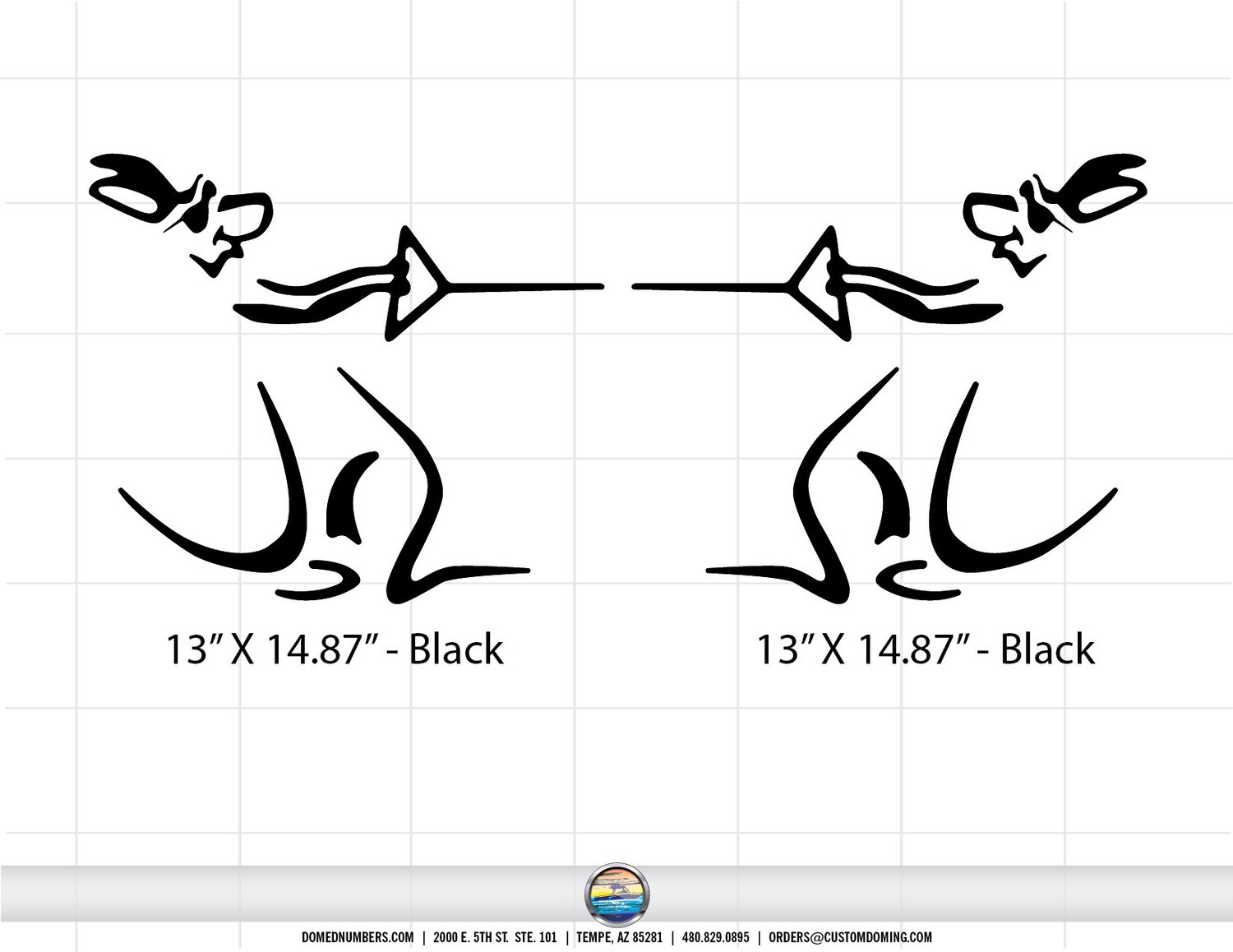 Moomba Kangaroo Domed Decal Set, Choose Your Color