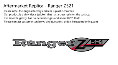 Ranger Z Series V3 Domed Decal replica (2 included)