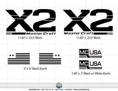 MasterCraft X2 2006 Domed Decal Package