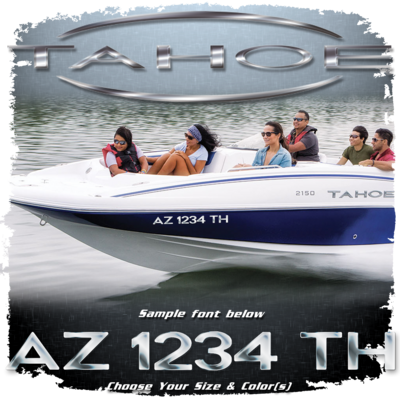 Tahoe Boats Registration (2 included), Choose Your Own Colors