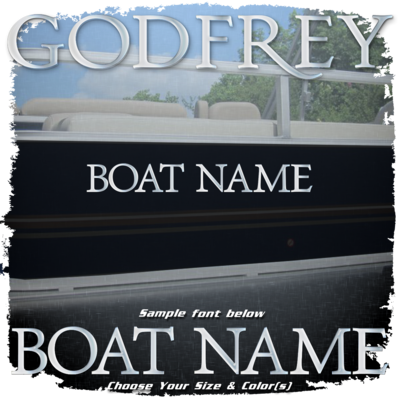 Domed Boat Name in the Godfrey Font, Choose Your Own Colors
