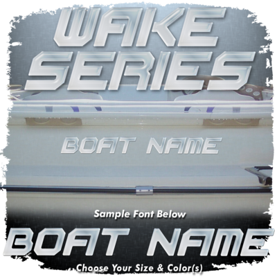 Domed Boat Name in the Yamaha Wake Series Font