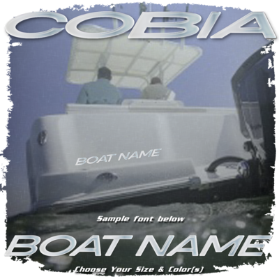 Domed Boat Name in the Cobia Font, Choose Your Own Colors