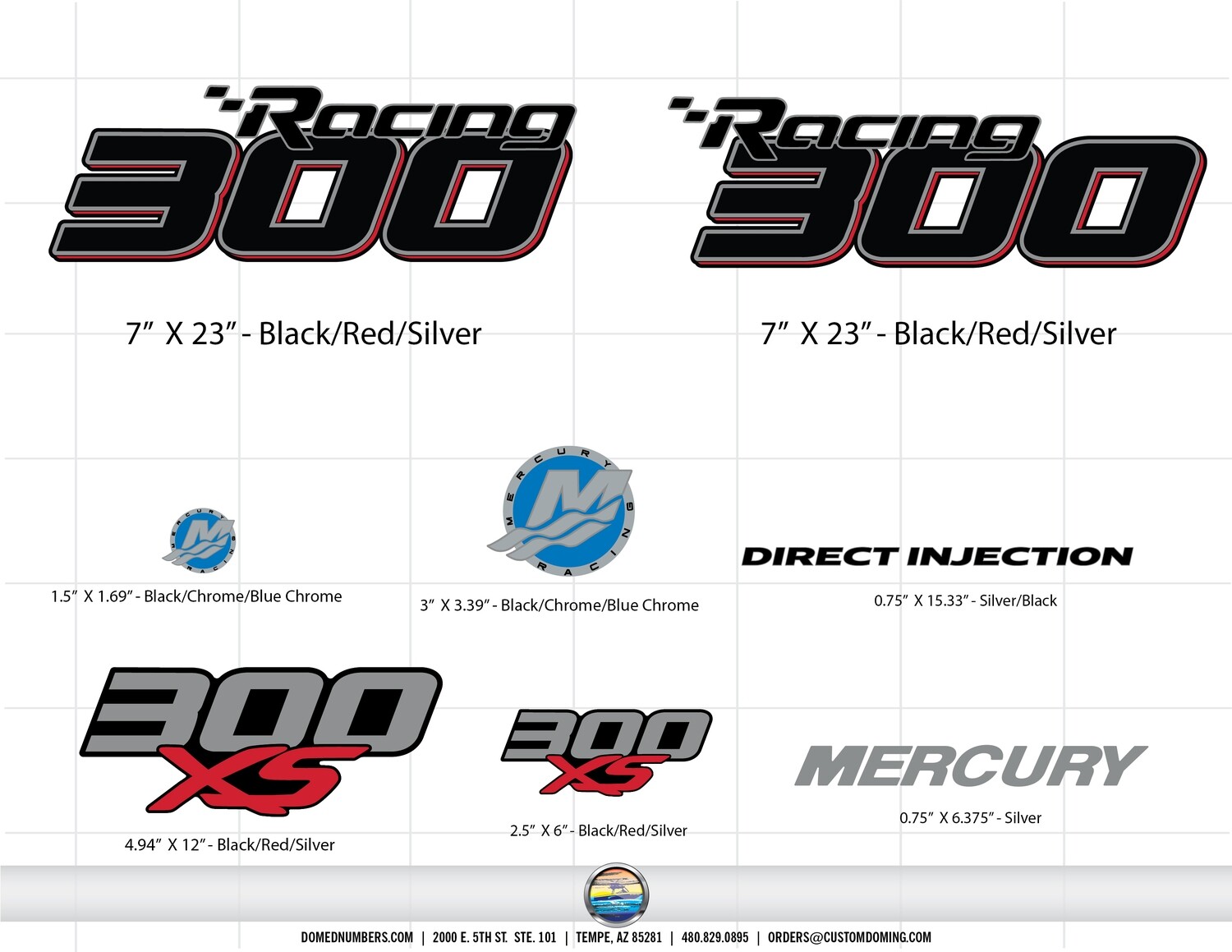 Mercury Racing 300 XS Decal Package