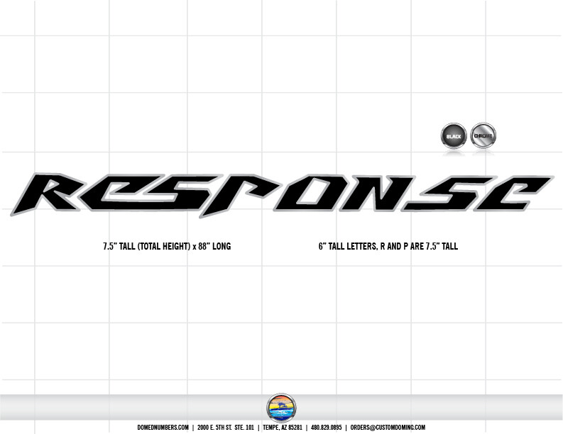 2008-11 Malibu Response Domed Decal Set, Choose Your Colors