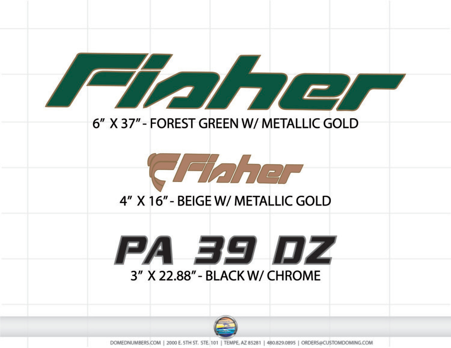 Fisher Boat Decals and Matching Registration