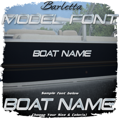 Domed Boat Name in the Barletta Model Font v2, Choose Your Own Colors