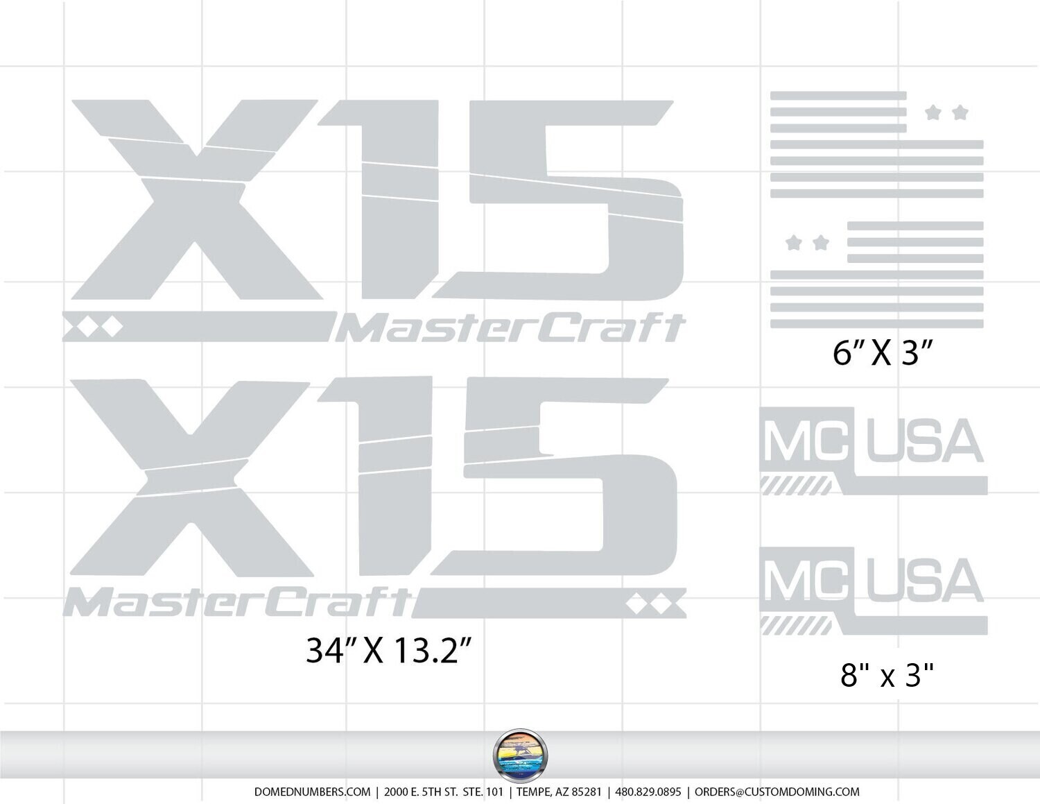 2006-07 MasterCraft X15 Domed Decals, Choose Your Color