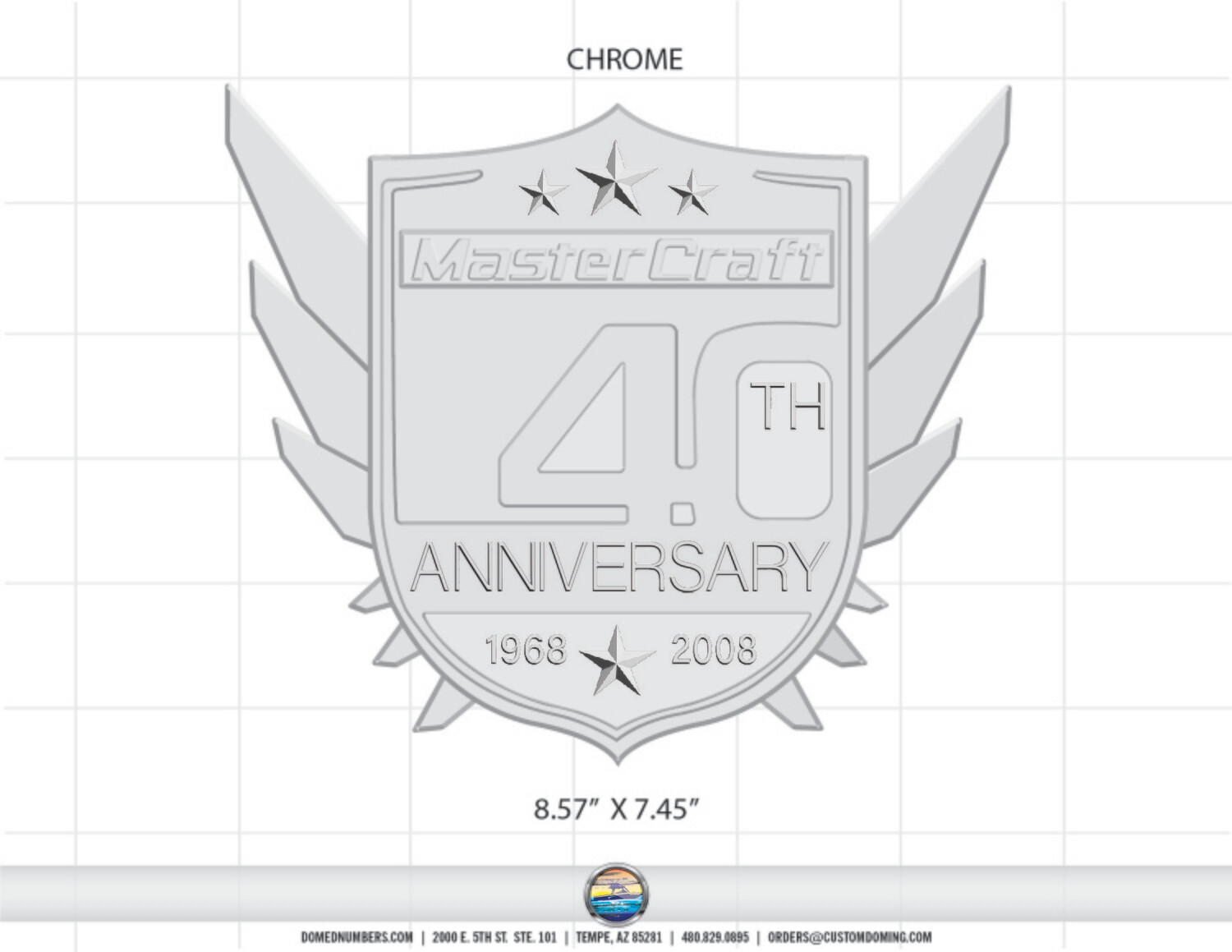 2008 40th Mastercraft Anniversary Domed Decal