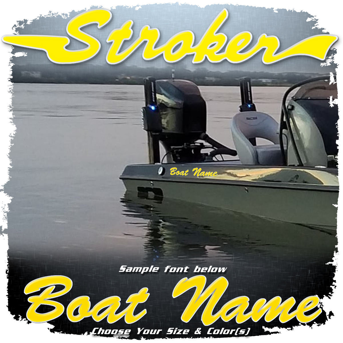 Domed Boat Name in the Stroker Font