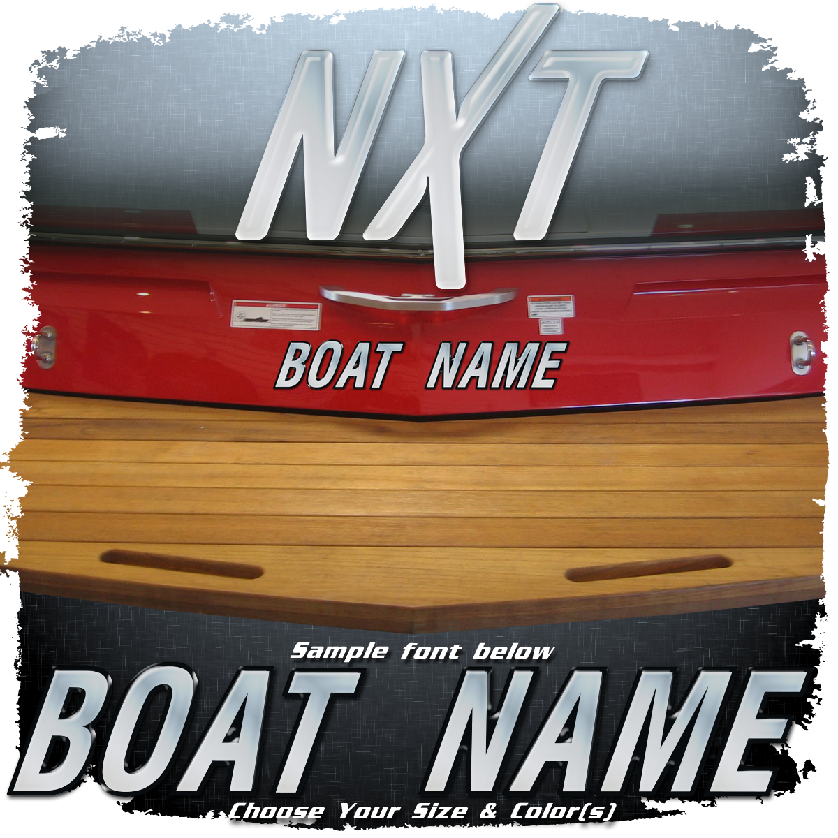 Domed Boat Name in the MasterCraft NXT 2020-25 font