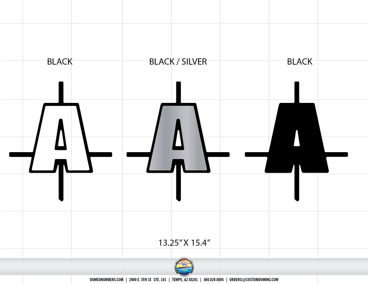 Axis Letter A Replacement Domed Decal, 2012-14