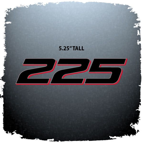 Domed Mercury Small HP Decal v4, Choose Your Number and Colors!