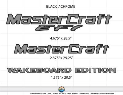 MasterCraft EFI Wakeboard Edition Domed Decal Package