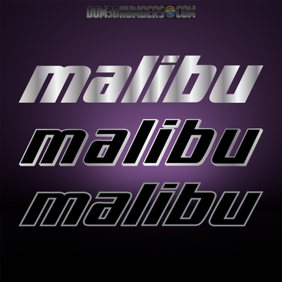 2001-05 Domed Malibu Decal, Choose Your Size &amp; Color