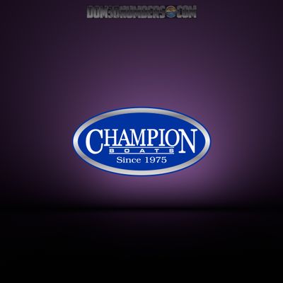 Domed Champion Boats Oval Decal - Royal Version
