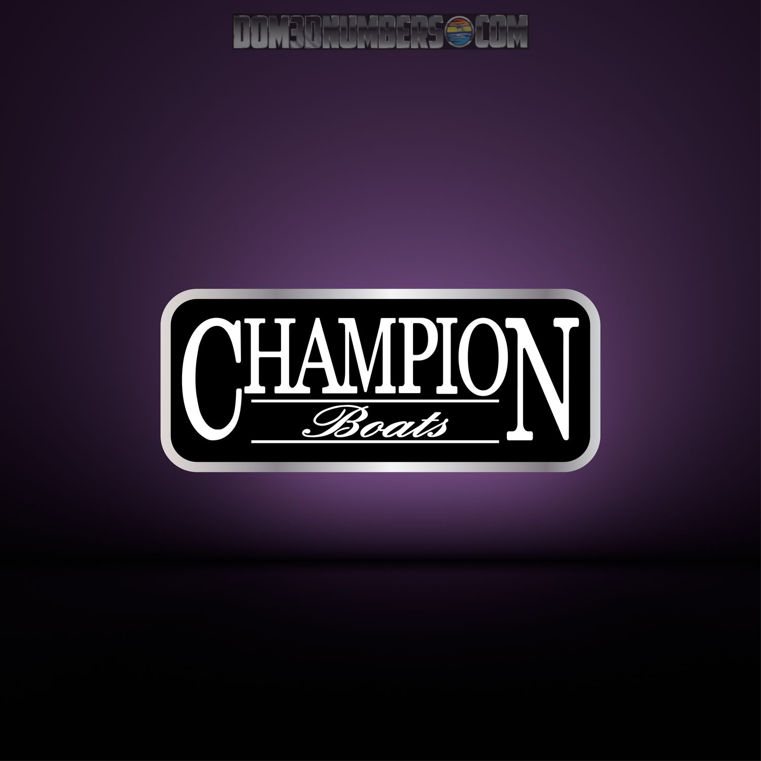 Champion Boats Glove Box domed decal