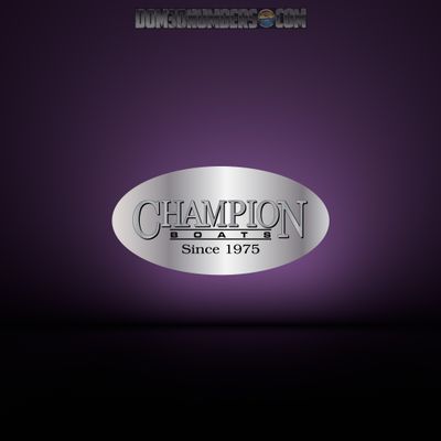 Domed Champion Boats Oval Decal - Chrome Version