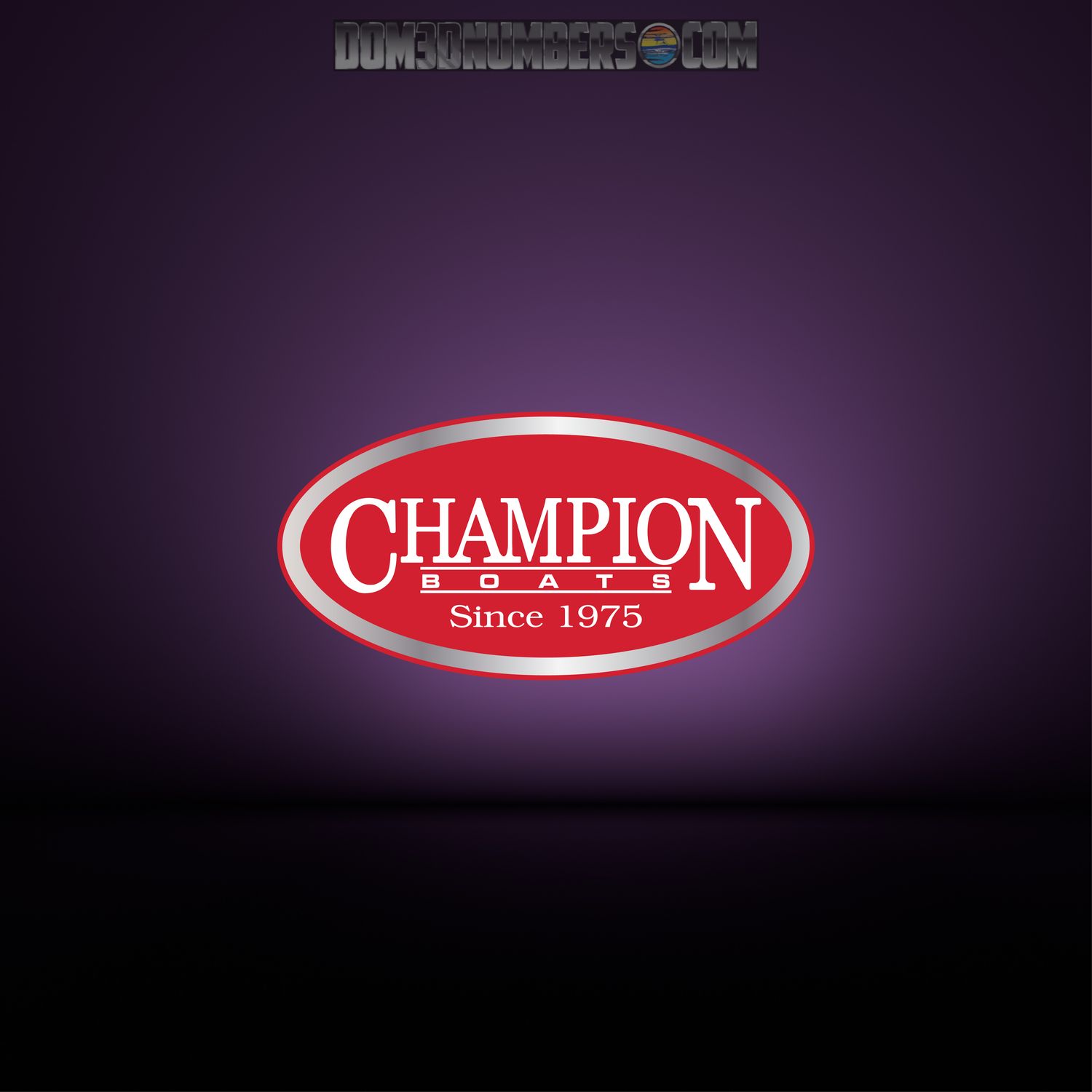 Domed Champion Boats Oval Decal - Red Version