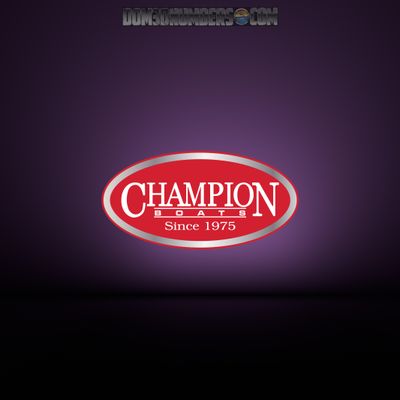 Domed Champion Boats Oval Decal - Red Version