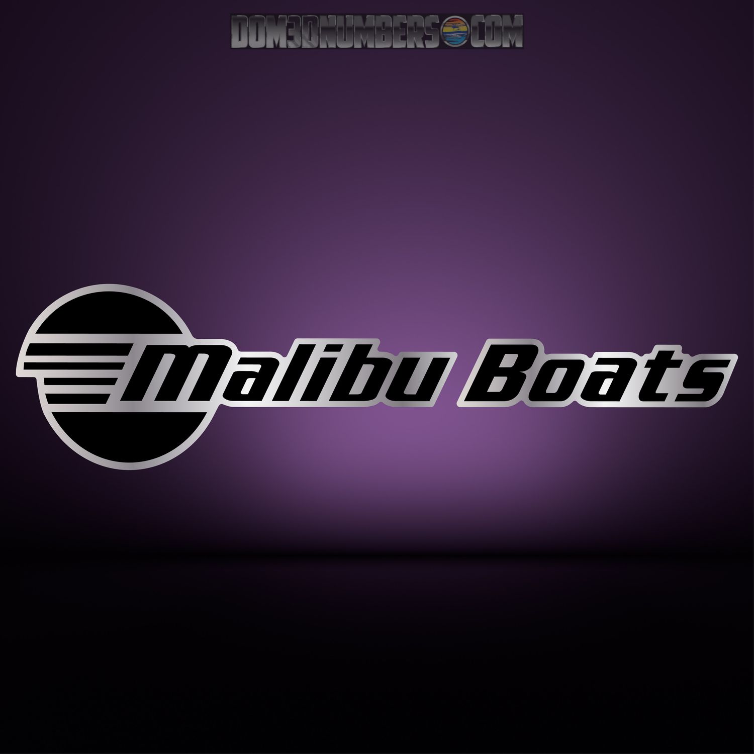 Domed Malibu Boats Window Decal, Choose Your Size &amp; Color(s)