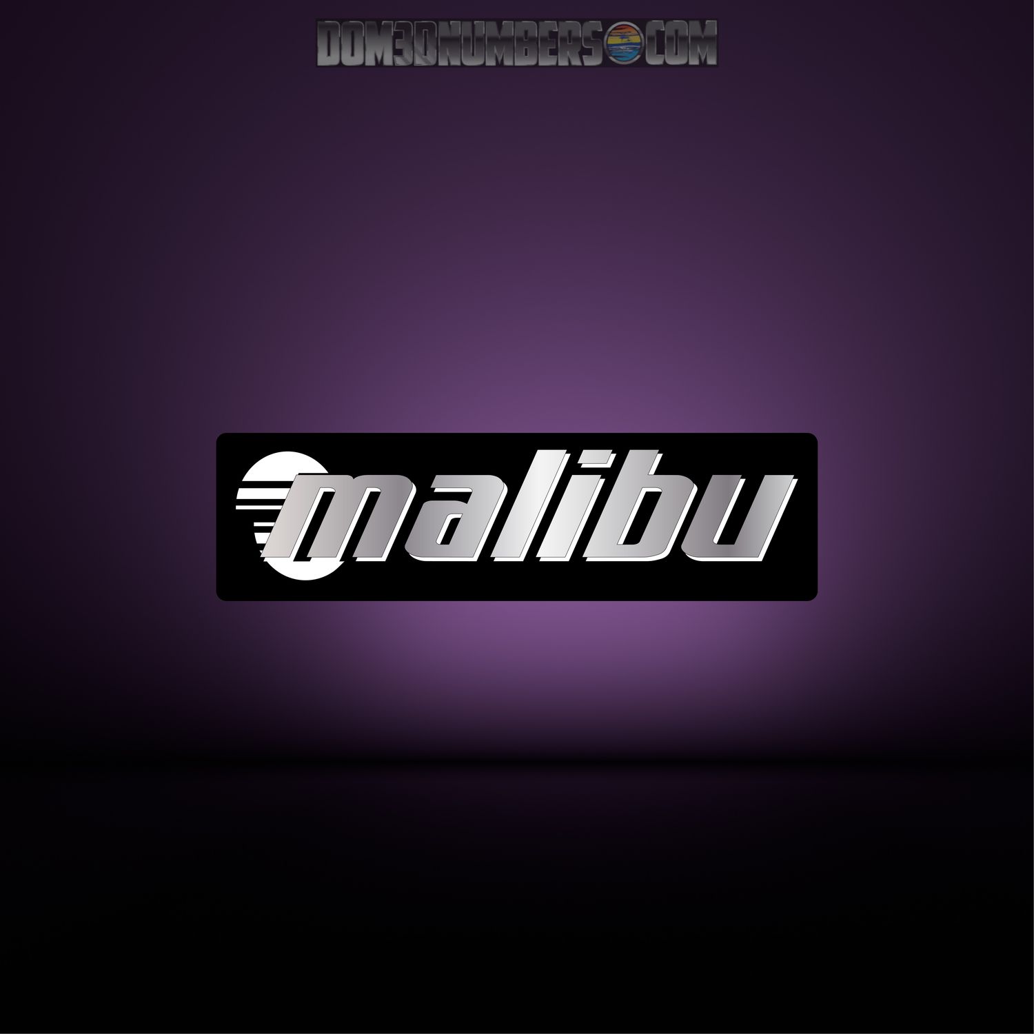 1998 Malibu Rub Rail Domed Boat Decal