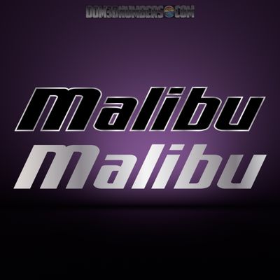 2014+ Domed Malibu Decal, Choose Your Size &amp; Color
