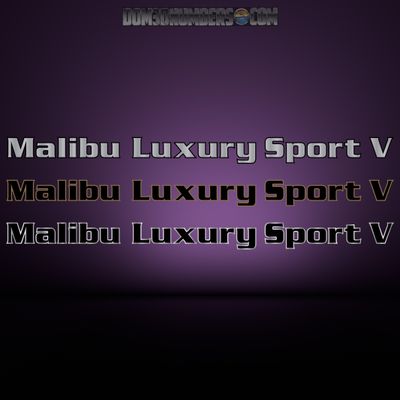 Malibu Luxury Sport V Decal, Choose Your Color