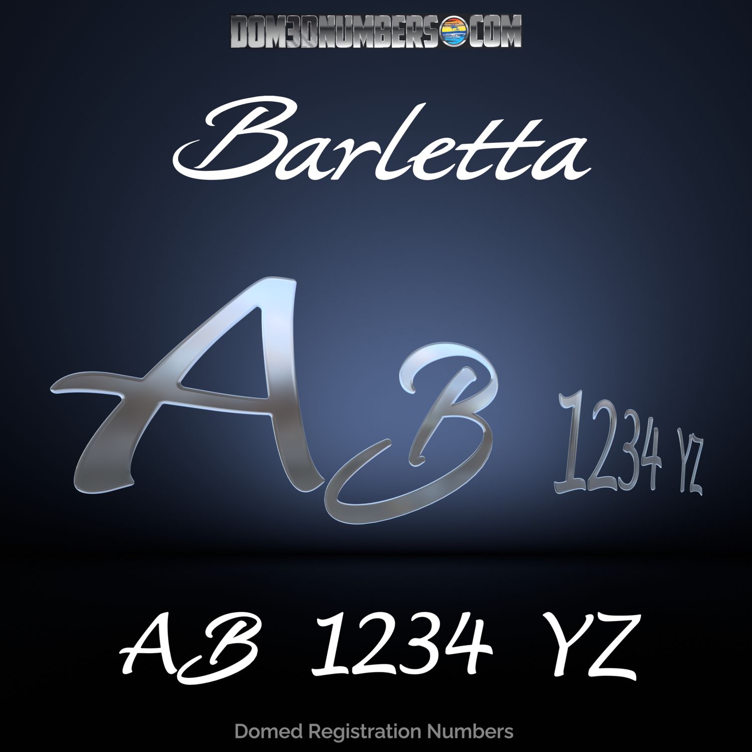 Barletta Script Logo Domed Registration