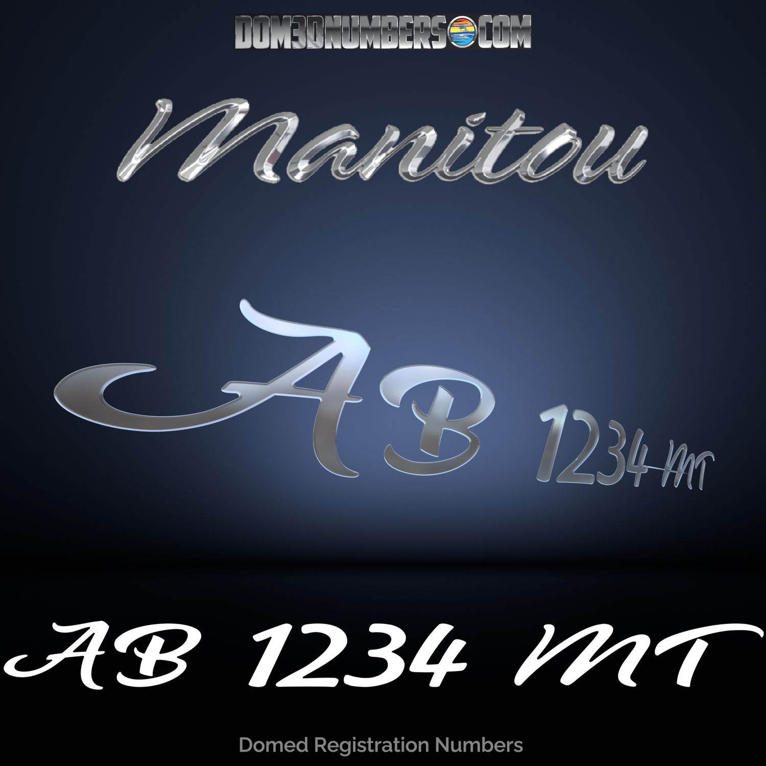 Manitou Script Font Domed Registration