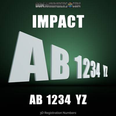 Impact Block Font 3D Emblem Registration