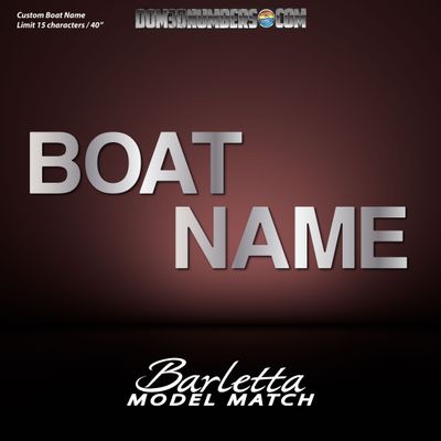 Domed Boat Name in the Barletta Model Font v1