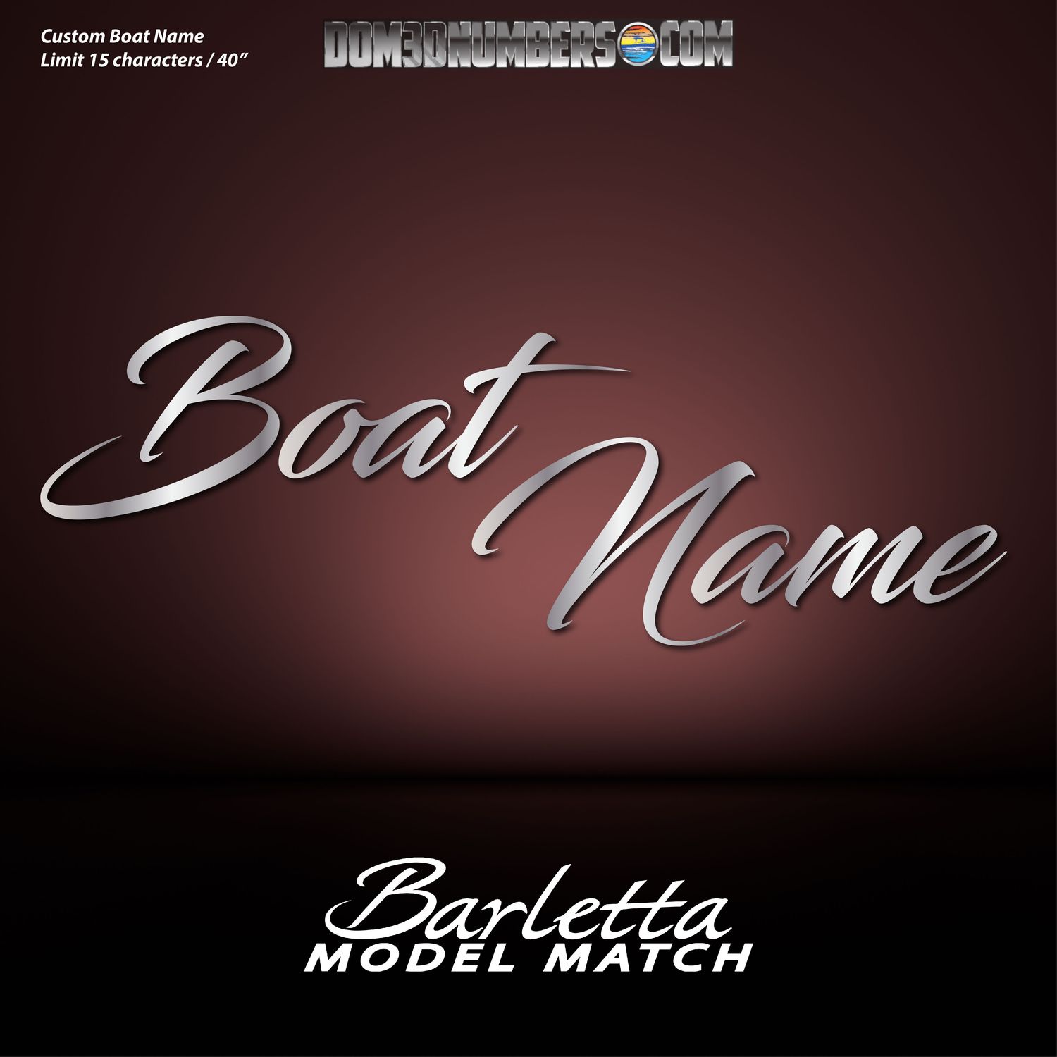 Domed Boat Name in the Barletta Script Font