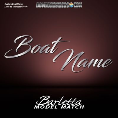 Domed Boat Name in the Barletta Script Font