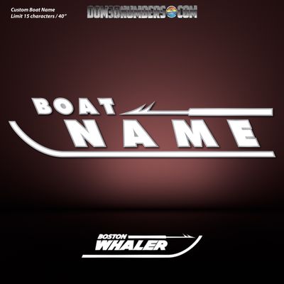 Domed Boat Name in the Boston Whaler Font